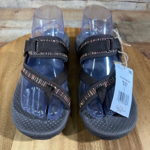 Skechers Shoes - Skechers Sandals Women 8 Brown Slide Reggae Stockholm Strappy Thong Hiking